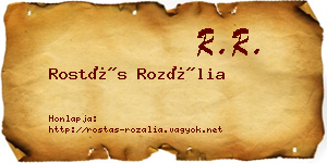 Rostás Rozália névjegykártya